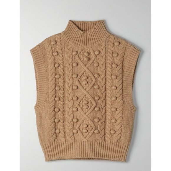 Aritzia Wilfred Alps Sweater Vest Camel Size Small - Picture 1 of 1